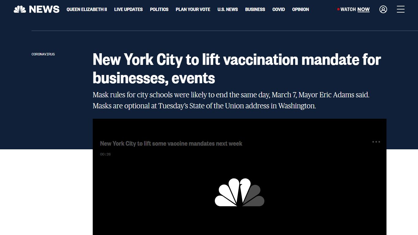 New York City to lift vaccination mandate for businesses, events - NBC News
